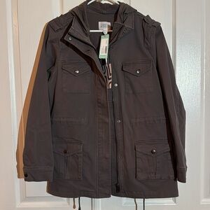 Marketing, spruce, dark, gray utility jacket nwt